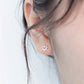 Sun Stud Earrings with Tiny Crystal