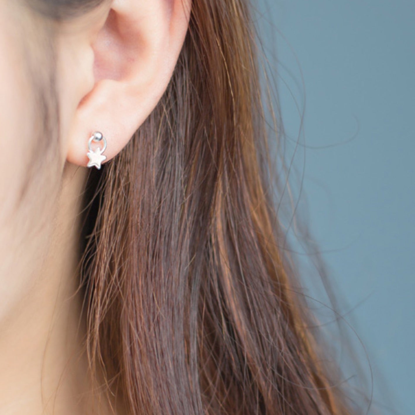 Tiny Star Dangle Stud Earrings