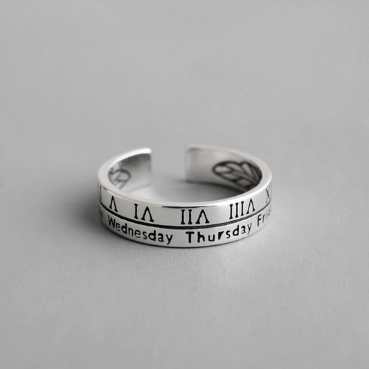 Roman Numeral Calendar Ring