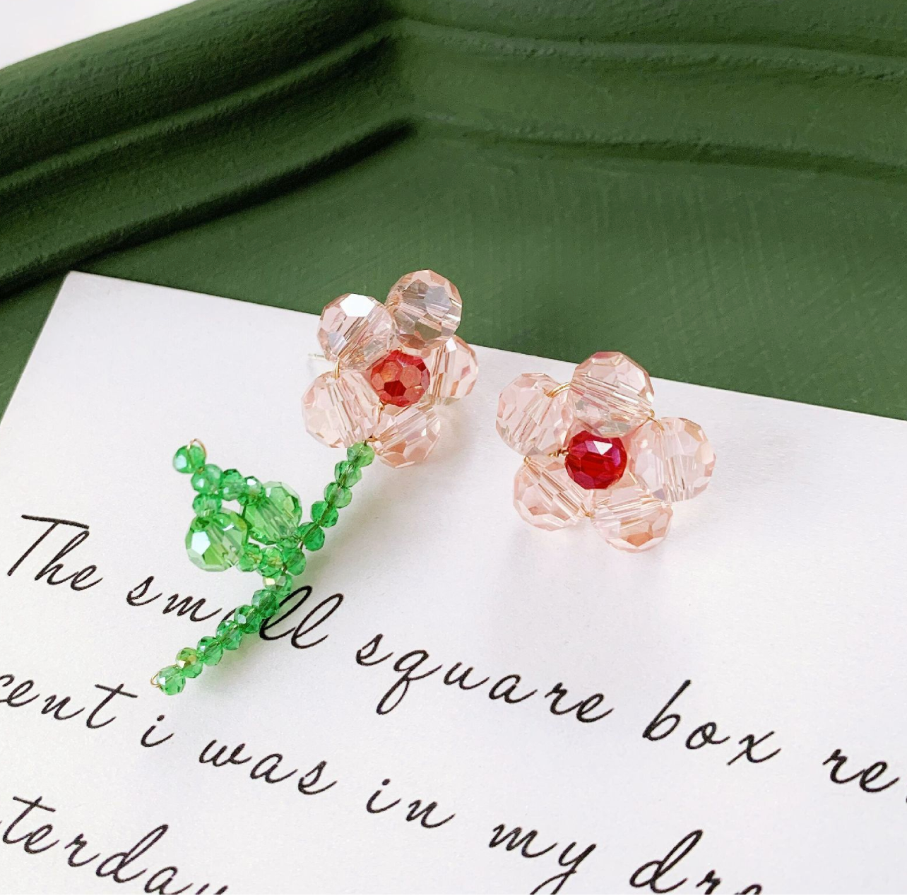 Asymmetrical Floral Bead Earrings