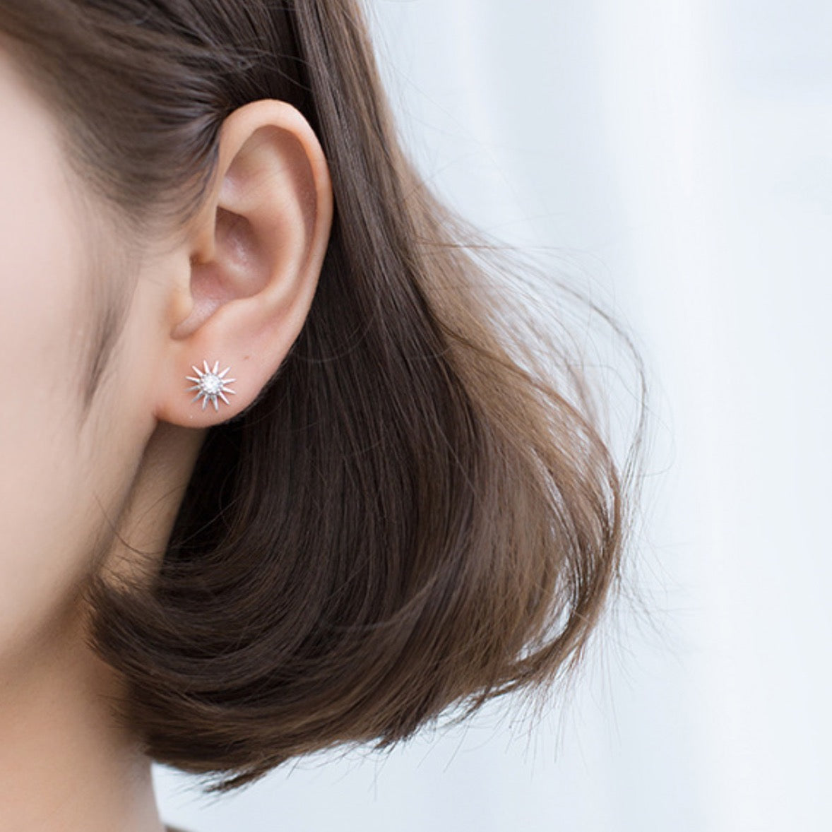 Crystal Moon and Star Stud Earrings