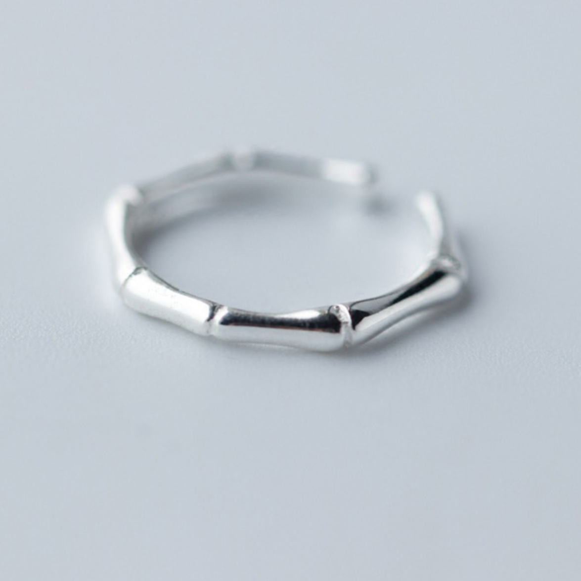 Silver Bamboo Adjustable Ring