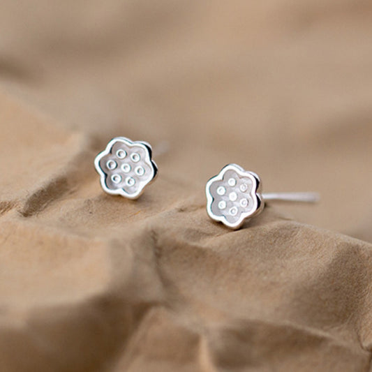 White Flower Stud Earrings