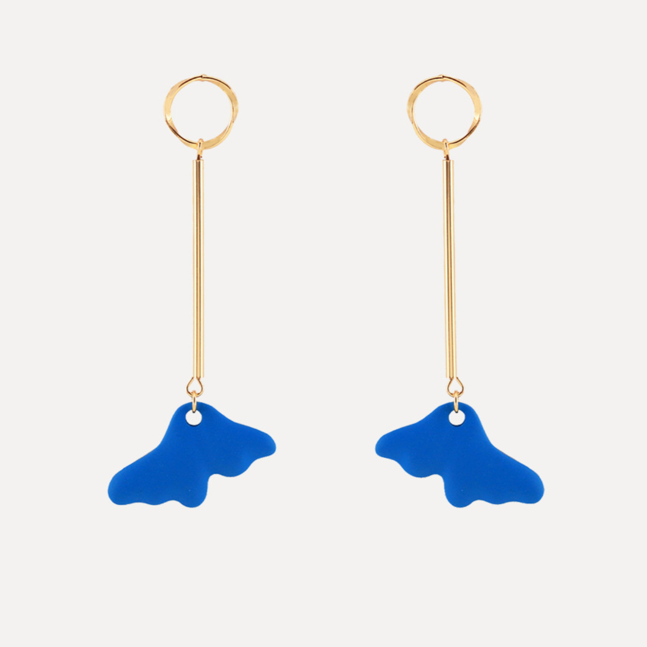 Blue Petal Drop Earrings