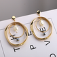 Gold Ring Pearl Earrings
