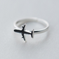 Black Plane Adjustable Ring